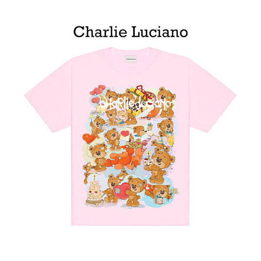 Charlie Luciano Trendy Short sleeved T-shirt for Men 2025 Summer New Edition Printed Pattern Loose Personalized Top for Women