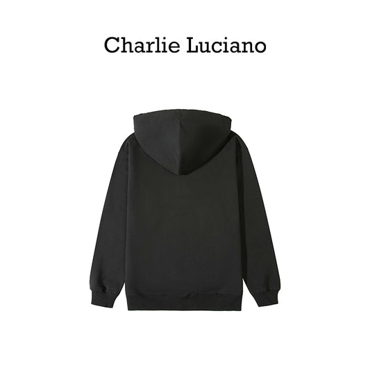 Charlie Luciano Hoodie 2025 Spring Cat Drawstring Hoodie Trendy