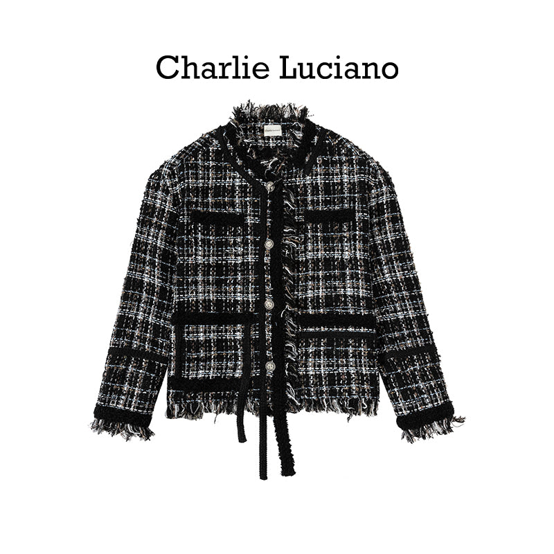 Charlie Luciano jacket 2025 trendy brand woven short jacket for women