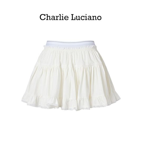 Charlie Luciano high waisted midi skirt slim fit and slimming, fluffy skirt
