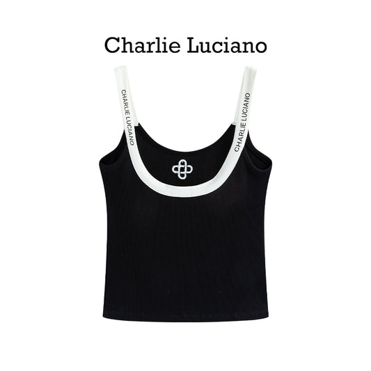 Charlie Luciano shoulder strap printed camisole sleeveless top