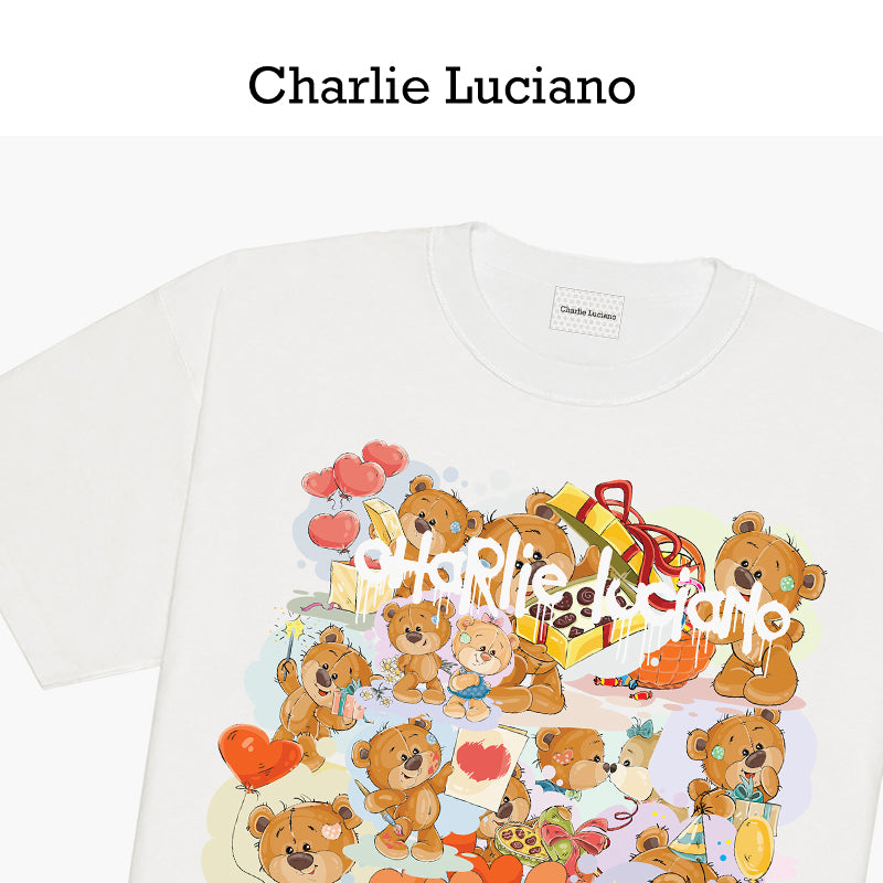 Charlie Luciano Trendy Short sleeved T-shirt for Men 2025 Summer New Edition Printed Pattern Loose Personalized Top for Women