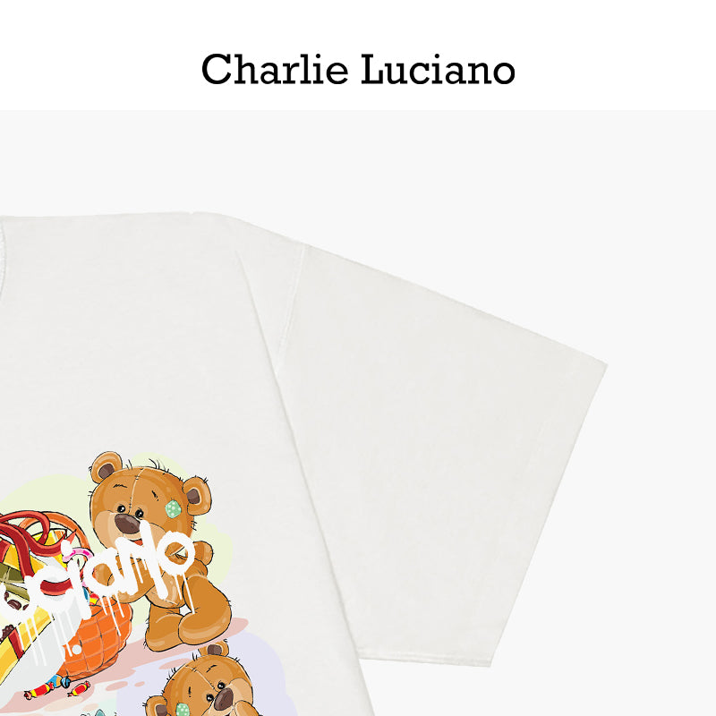 Charlie Luciano Trendy Short sleeved T-shirt for Men 2025 Summer New Edition Printed Pattern Loose Personalized Top for Women
