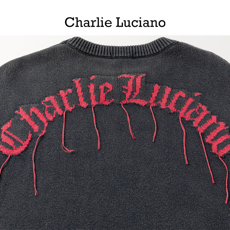 Charlie Luciano's Love Made Old Sweater New Retro Round Neck Cotton Loose Knitted Sweater Trendy