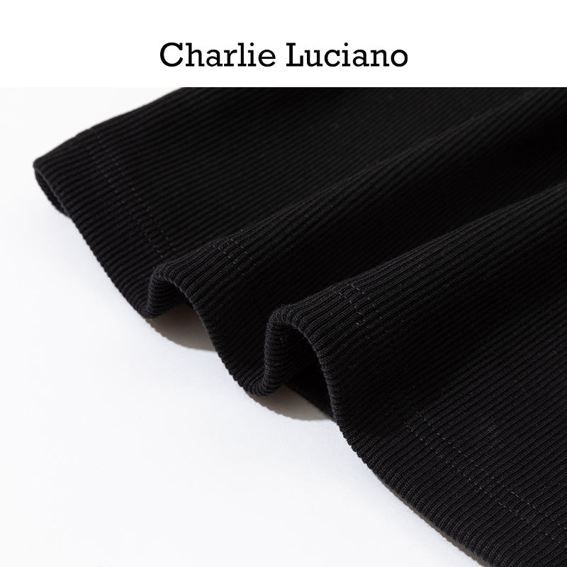 Charlie Luciano Shoulder Strap Short Tank Top 2025 Summer New Cross Back Strap