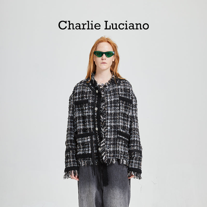Charlie Luciano jacket 2025 trendy brand woven short jacket for women
