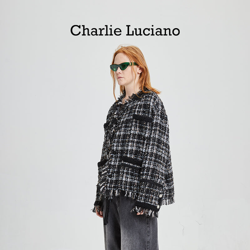 Charlie Luciano jacket 2025 trendy brand woven short jacket for women