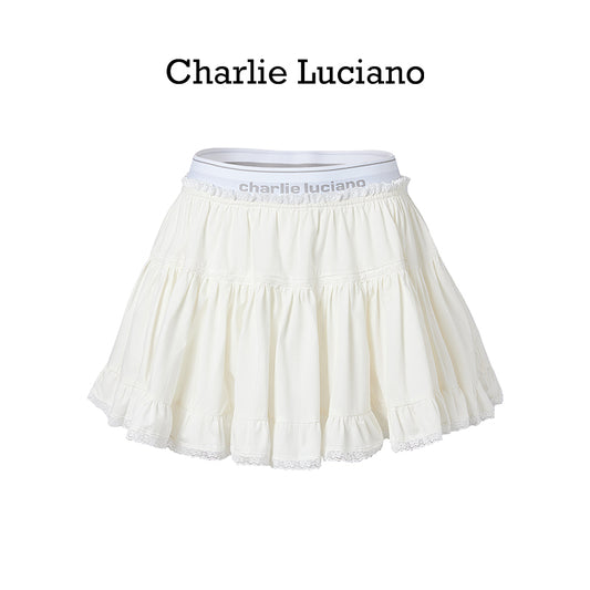 Charlie Luciano high waisted midi skirt slim fit and slimming, fluffy skirt