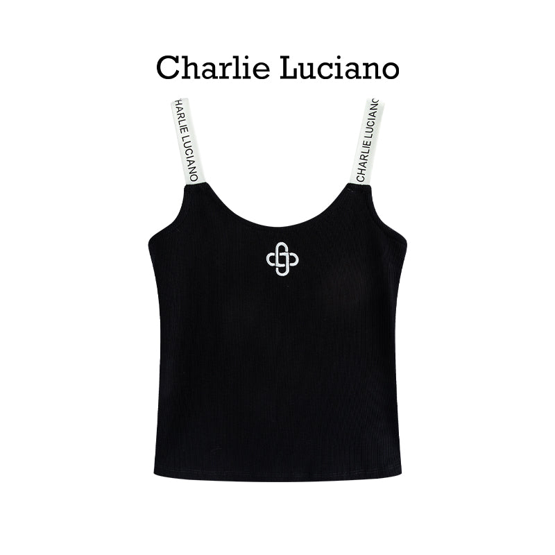 Charlie Luciano shoulder strap printed camisole sleeveless top