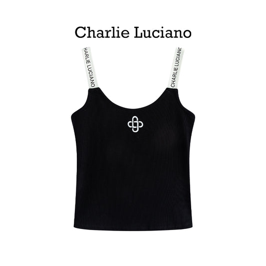 Charlie Luciano shoulder strap printed camisole sleeveless top