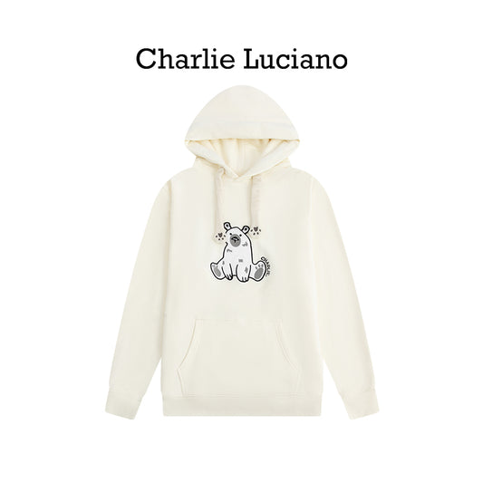 Charlie Luciano Polar Bear Hoodie unisex loose casual hooded sweatshirt
