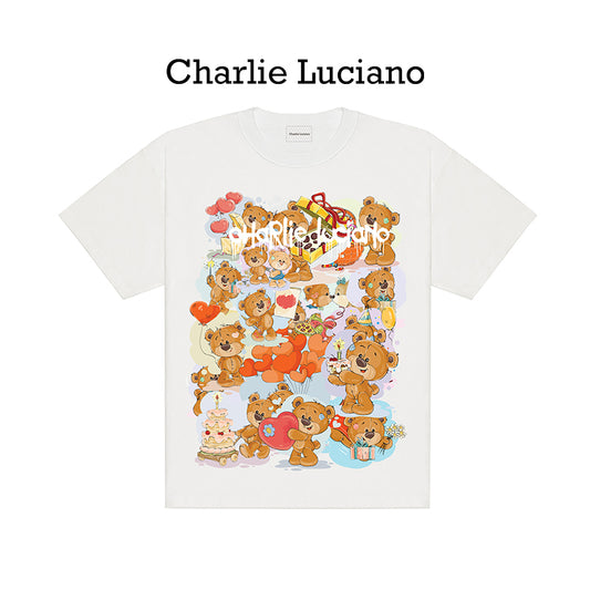 Charlie Luciano Trendy Short sleeved T-shirt for Men 2025 Summer New Edition Printed Pattern Loose Personalized Top for Women