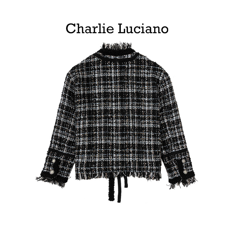 Charlie Luciano jacket 2025 trendy brand woven short jacket for women