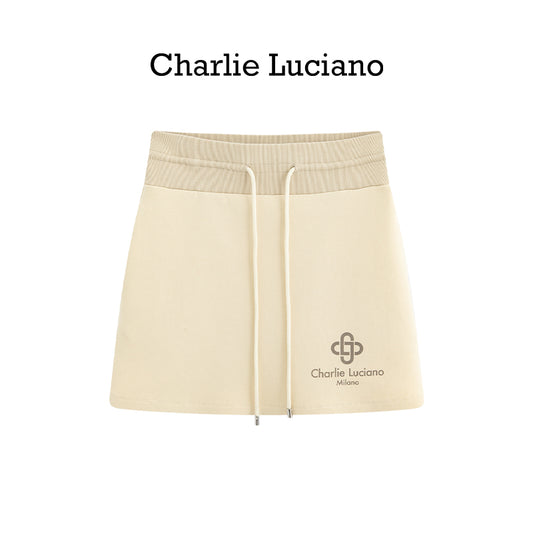 Charlie Luciano drawstring short skirt trendy brand loose casual high waisted sports skirt for women
