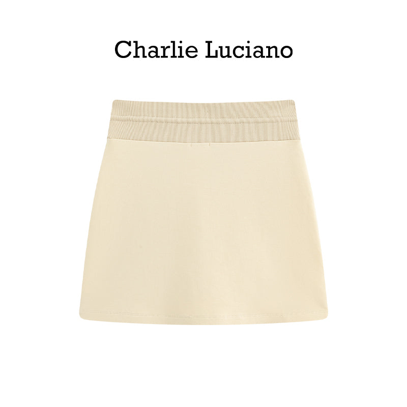 Charlie Luciano drawstring short skirt trendy brand loose casual high waisted sports skirt for women