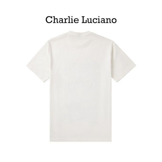 Charlie Luciano 2025 New Couple T-shirt Cute Puzzle Printed Vintage Short Sleeve Top Trendy