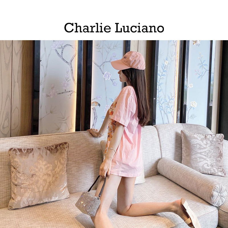 Charlie Luciano Trendy Short sleeved T-shirt for Men 2025 Summer New Edition Printed Pattern Loose Personalized Top for Women