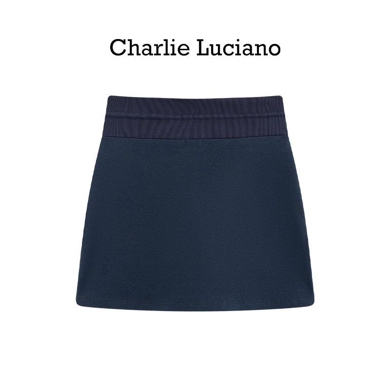 Charlie Luciano drawstring short skirt trendy brand loose casual high waisted sports skirt for women