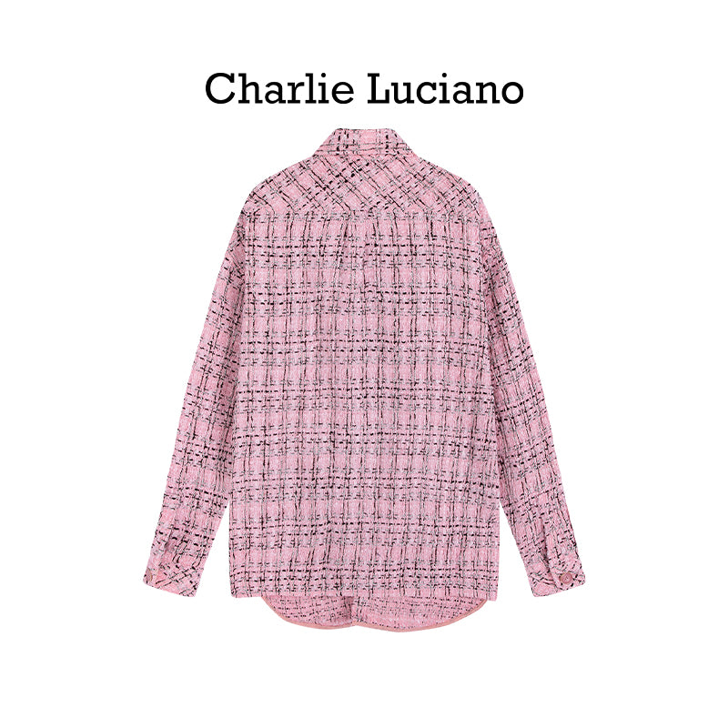 Charlie Luciano Couple Checkered Shirt Small Fragrant Coat for Men and Women