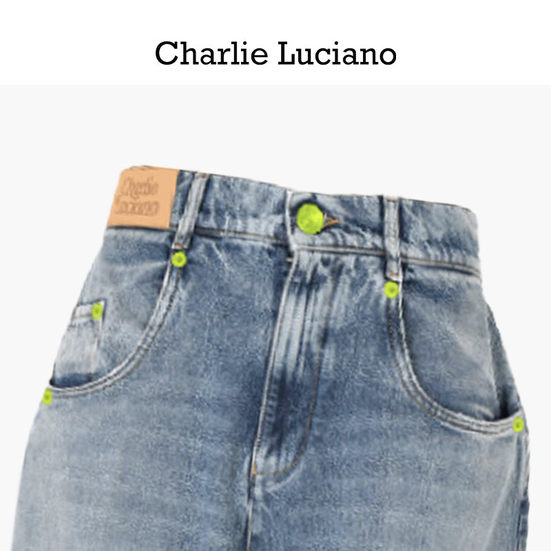 Charlie Luciano ripped pants 2025CL long pants trendy casual jeans for women