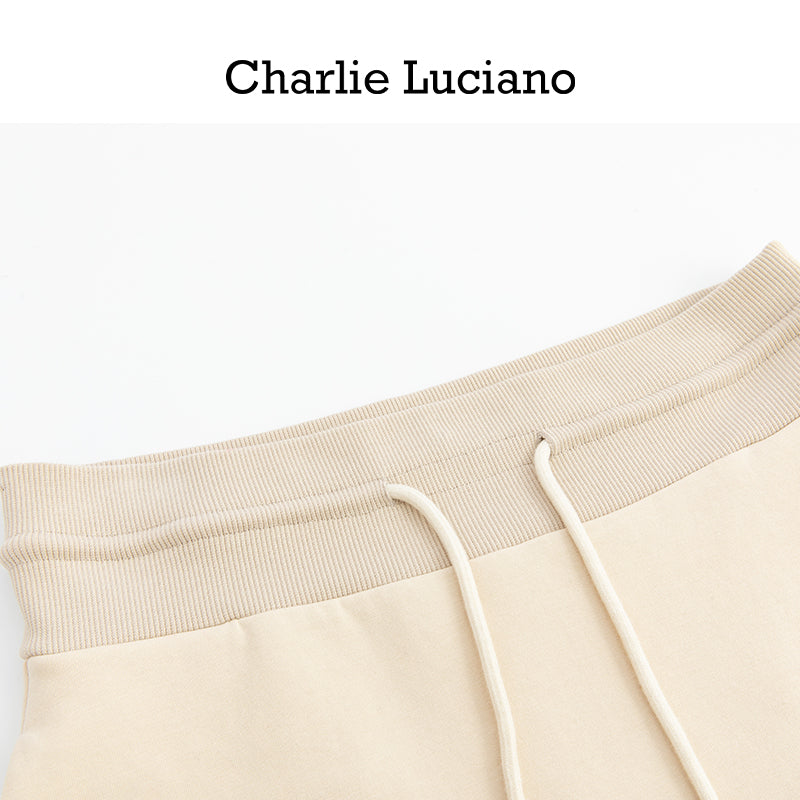 Charlie Luciano drawstring short skirt trendy brand loose casual high waisted sports skirt for women