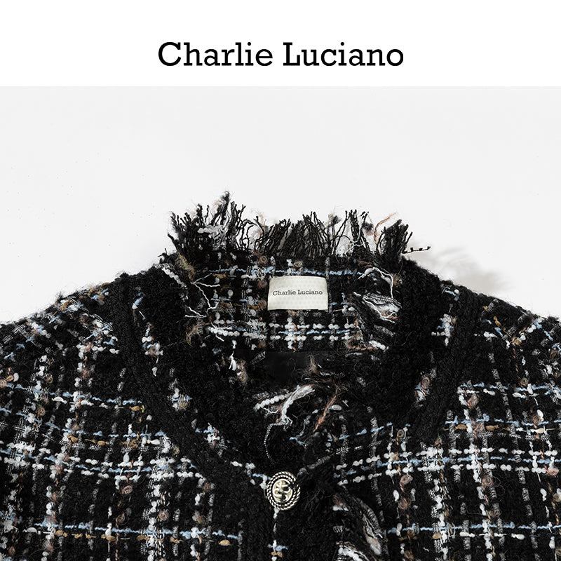 Charlie Luciano jacket 2025 trendy brand woven short jacket for women