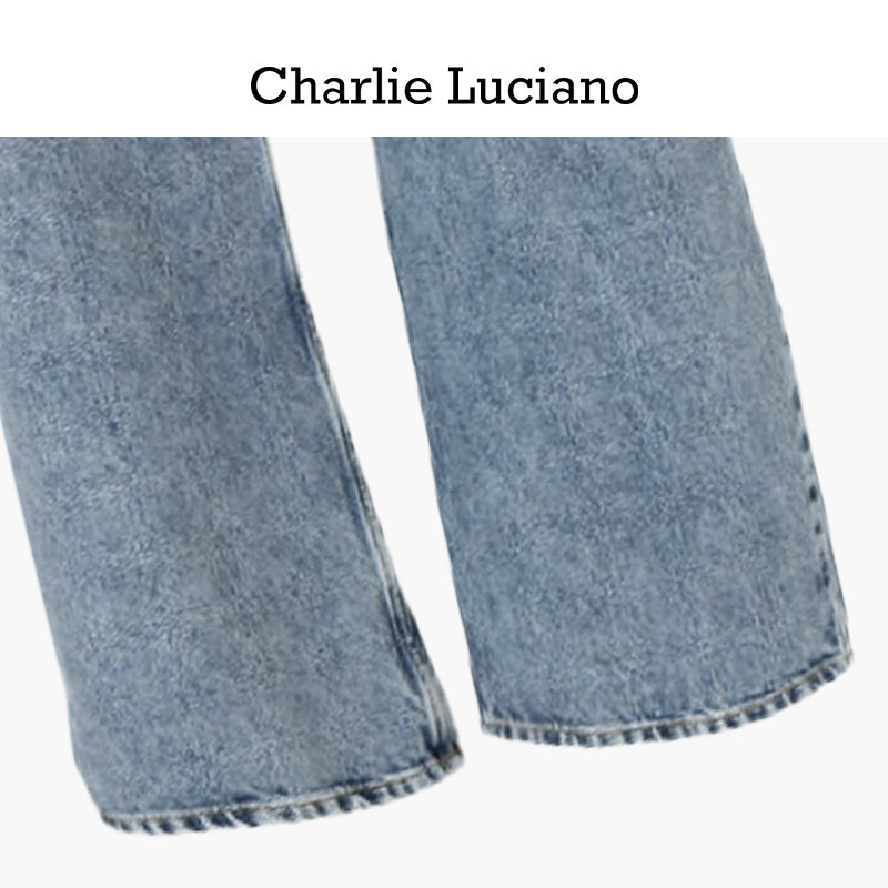 Charlie Luciano ripped pants 2025CL long pants trendy casual jeans for women