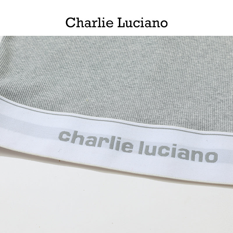 Charlie Luciano striped jacquard knitted sleeveless vest, summer new fashion top for women
