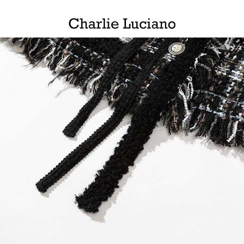 Charlie Luciano jacket 2025 trendy brand woven short jacket for women