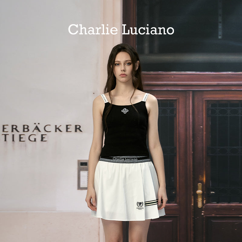 Charlie Luciano shoulder strap printed camisole sleeveless top
