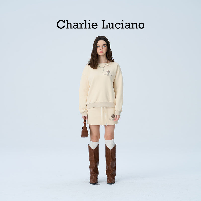 Charlie Luciano drawstring short skirt trendy brand loose casual high waisted sports skirt for women