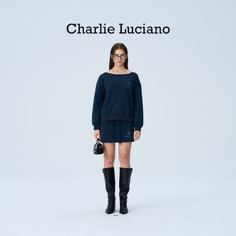 Charlie Luciano drawstring short skirt trendy brand loose casual high waisted sports skirt for women