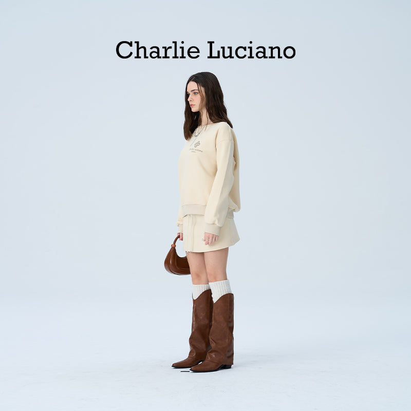 Charlie Luciano drawstring short skirt trendy brand loose casual high waisted sports skirt for women