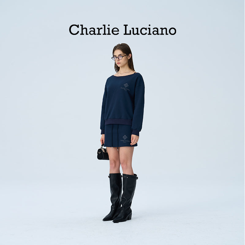 Charlie Luciano drawstring short skirt trendy brand loose casual high waisted sports skirt for women