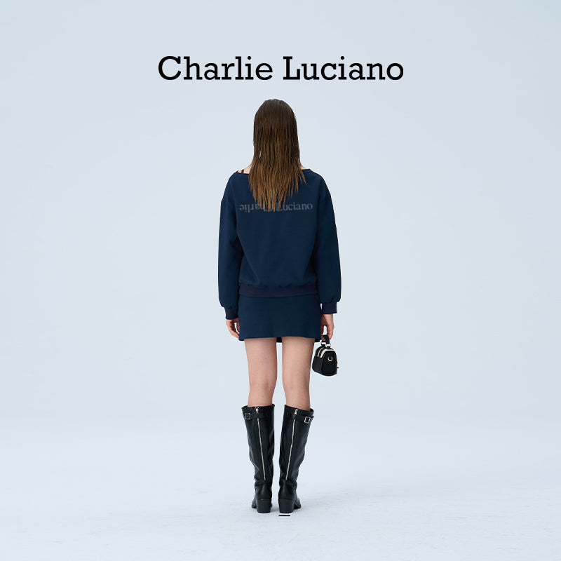 Charlie Luciano drawstring short skirt trendy brand loose casual high waisted sports skirt for women