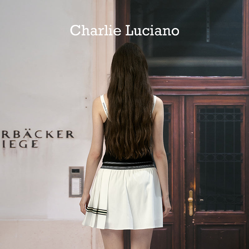 Charlie Luciano shoulder strap printed camisole sleeveless top