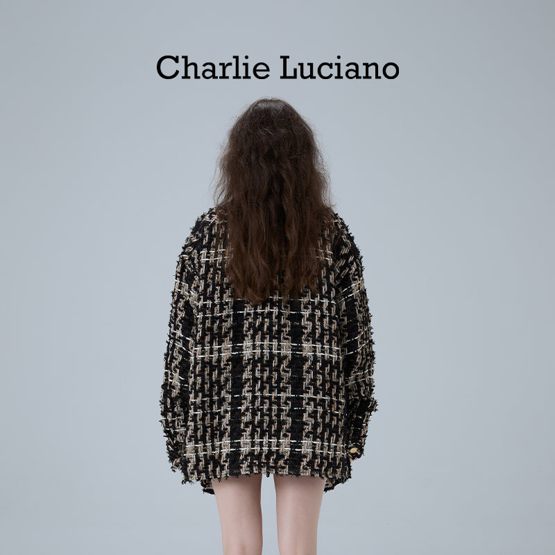 Charlie Luciano Shirt 2025 Spring and Autumn Couple's Vintage Trendy Brand CL Coat Black Gold
