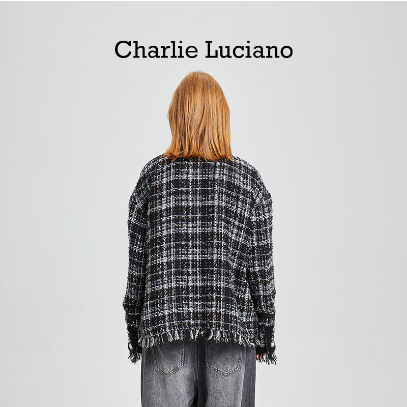 Charlie Luciano jacket 2025 trendy brand woven short jacket for women